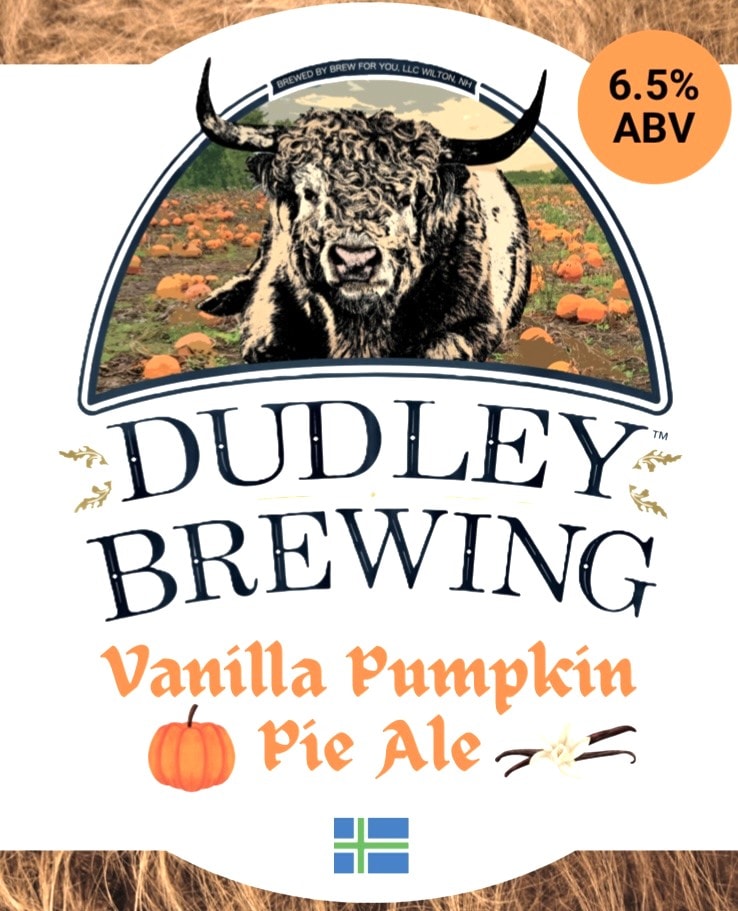 Vanilla Pumpkin Pie Ale — 7.2% ABV craft beer from Dudley Brewing, Wilton NH