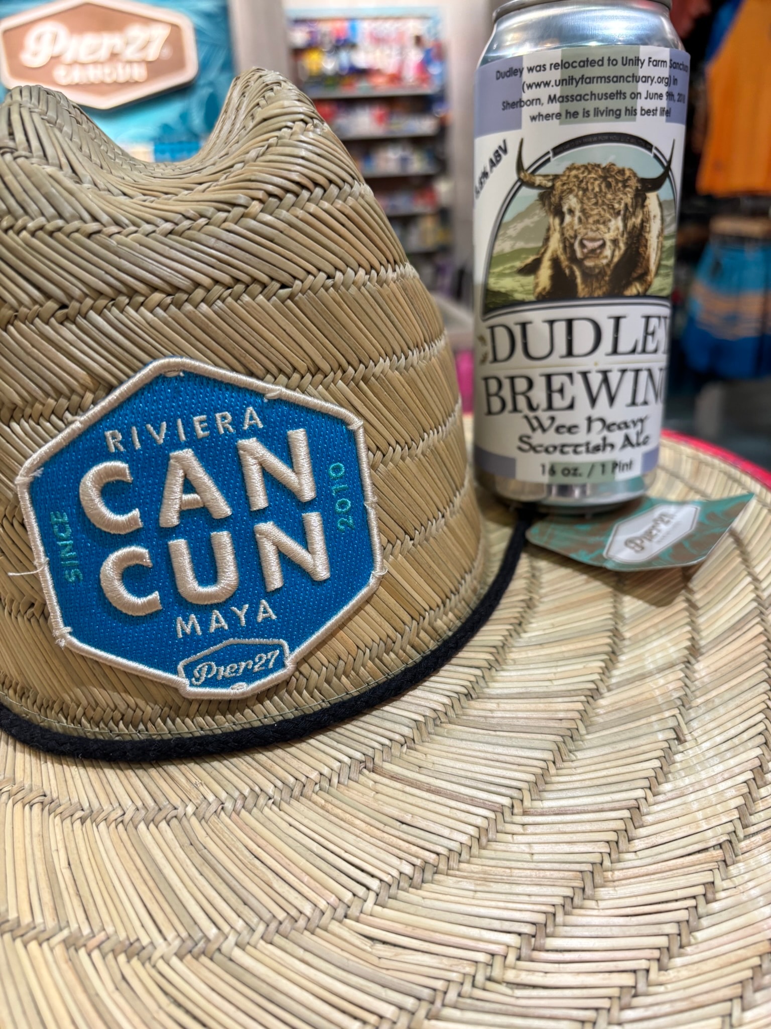 Dudley Brewing fan enjoying a craft beer in Cancun — Dudley travels the world